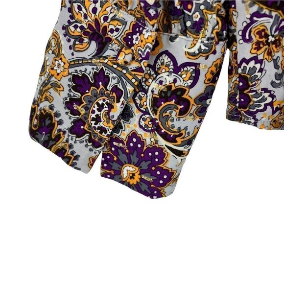 Soft Surroundings Paisley Crepe Blouse Size Medium - Picture 7 of 10
